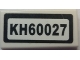 Part No: 3069pb0569  Name: Tile 1 x 2 with 'KH60027' Pattern (Sticker) - Set 60027