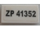 Part No: 3069pb0594  Name: Tile 1 x 2 with Black 'ZP 41352' Pattern (Sticker) - Set 76030