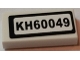 Part No: 3069pb0596  Name: Tile 1 x 2 with Black 'KH60049' Pattern (Sticker) - Set 60049