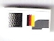 Part No: 3069pb0682L  Name: Tile 1 x 2 with Black Air Outlet and Dark Bluish Gray Markings and German Flag Pattern Model Left Side (Sticker) - Set 75876