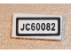 Part No: 3069pb0687  Name: Tile 1 x 2 with 'JC60082' Pattern (Sticker) - Set 60082
