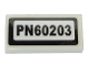 Part No: 3069pb0731  Name: Tile 1 x 2 with 'PN60203' Pattern (Sticker) - Set 60203