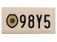Lot ID: 393171655  Part No: 3069pb0755  Name: Tile 1 x 2 with Gold Badge and Black '98Y5' Pattern (Sticker) - Set 75810