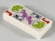 Lot ID: 357451349  Part No: 3069pb0759  Name: Tile 1 x 2 with Playing Card Joker, Lime and Medium Lavender Joker Character Pattern