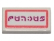 Part No: 3069pb0775  Name: Tile 1 x 2 with Magenta Alien Characters and Coral Outline Pattern (Sticker) - Set 70828