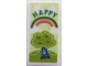 Part No: 3069pb0778  Name: Tile 1 x 2 with Tree, Rainbow and 'HAPPY' Pattern