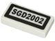 Part No: 3069pb0796  Name: Tile 1 x 2 with 'SGD2002' Pattern (Sticker) - Set 60265