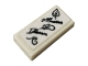 Part No: 3069pb0863  Name: Tile 1 x 2 with Black Leaves, Script Letter R and Writing Pattern (Sticker) - Set 41157