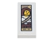 Part No: 3069pb0882  Name: Tile 1 x 2 with Portrait of Female Minifigure with White Shirt, Strap and Belt Pattern (Sticker) - Set 71741