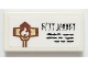 Part No: 3069pb0914  Name: Tile 1 x 2 with Gold and Reddish Brown Elves Fire Hammer and Runes Pattern (Sticker) - Set 41196