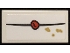 Part No: 3069pb0916  Name: Tile 1 x 2 with Envelope with Red Wax Seal and Tan Spots Pattern (Sticker) - Set 76108