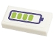 Part No: 3069pb0938  Name: Tile 1 x 2 with Dark Purple and Lime Battery Charge Indicator Pattern (Sticker) - Set 41443