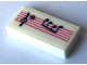Lot ID: 352255875  Part No: 3069pb0952  Name: Tile 1 x 2 with Musical Score with Dark Pink Lines, Black Treble Clef, Sharp Symbol and Notes Pattern (Sticker) - Set 41670