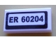 Part No: 3069pb0982  Name: Tile 1 x 2 with 'ER 60204' Pattern (Sticker) - Set 60204