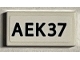 Part No: 3069pb0998  Name: Tile 1 x 2 with Black 'AEK37' Pattern (Sticker) - Set 21330