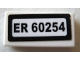 Part No: 3069pb1043  Name: Tile 1 x 2 with 'ER 60254' Pattern (Sticker) - Set 60254