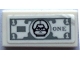 Part No: 3069pb1152  Name: Tile 1 x 2 with Light Bluish Gray 1 Paper Bill with Minifigure Head (One Schrute Buck) Pattern (Sticker) - Set 21336