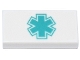 Lego part: Tile 1 x 2 with Dark Turquoise EMT Star of Life Pattern