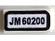 Part No: 3069pb1187  Name: Tile 1 x 2 with 'JM 60200' Pattern (Sticker) - Set 60200