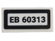 Lego part: Tile 1 x 2 with 'EB 60313' Pattern (Sticker) - Set 60313