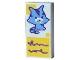 Part No: 3069pb1262 Name: Tile 1 x 2 with Medium Blue Cat, Yellow Squares and Dark Purple Scribbles in Rectangle Pattern Part No: 3069pb1262 Name: Tile 1 x 2 with Medium Blue Cat, Yellow Squares and Dark Purple Scribbles in Rectangle Pattern