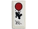 Lego part: Tile 1 x 2 with Black Winnie the Pooh Silhouette, Bees and Red Balloon Pattern (Sticker) - Set 21326