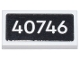 Lego part: Tile 1 x 2 with '40746' on Black Background Pattern (Sticker) - Set 40746