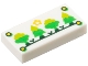 Lego part: Tile 1 x 2 with Yellow Flower Sun and Nails and Lime, Bright Green, and Dark Green Trees Pattern