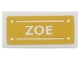 Part No: 3069pb1320 Name: Tile 1 x 2 with 'ZOE' on Bright Light Orange Background Pattern (Sticker) - Set 41691 Part No: 3069pb1320 Name: Tile 1 x 2 with 'ZOE' on Bright Light Orange Background Pattern (Sticker) - Set 41691