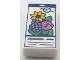 Lego part: Tile 1 x 2 with Seed Packet with Dark Blue Lines and Bright Light Orange, Dark Pink and Medium Lavender Flowers with Bright Green Leaves Pattern