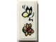 Part No: 3069pb1377  Name: Tile 1 x 2 with Bright Light Yellow Butterfly and Bright Light Orange and Red Flower Drawing Pattern (Sticker) - Set 41757