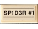 Part No: 3069pb1379  Name: Tile 1 x 2 with Black 'SP1D3R #1' and Light Bluish Gray Lines Pattern (Sticker) - Set 76174