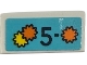 Part No: 3069pb1389 Name: Tile 1 x 2 with '5-', Yellow and Orange Starbursts on Medium Azure Background Pattern (Sticker) - Set 42614 Part No: 3069pb1389 Name: Tile 1 x 2 with '5-', Yellow and Orange Starbursts on Medium Azure Background Pattern (Sticker) - Set 42614