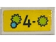 Part No: 3069pb1390 Name: Tile 1 x 2 with '4-', Lime and Medium Azure Starbursts on Yellow Background Pattern (Sticker) - Set 42614 Part No: 3069pb1390 Name: Tile 1 x 2 with '4-', Lime and Medium Azure Starbursts on Yellow Background Pattern (Sticker) - Set 42614