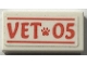 Part No: 3069pb1403  Name: Tile 1 x 2 with Coral 'VET 05' and Paw Print Pattern (Sticker) - Set 41445