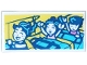 Part No: 3069pb1504  Name: Tile 1 x 2 with Photo of Friends Minifigures on Roller Coaster Ride on Yellow Background Pattern