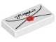 Part No: 3069px40  Name: Tile 1 x 2 with Envelope with Red Wax Seal and Black Script Pattern
