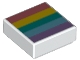 Part No: 3070pb133  Name: Tile 1 x 1 with Coral, Yellow, Dark Turquoise, Medium Azure, and Medium Lavender Rainbow Stripes Pattern