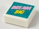 Lot ID: 207432759  Part No: 3070pb146  Name: Tile 1 x 1 with Bright Pink 'DREAM', Yellow 'BIG', and Blue Drops on Dark Turquoise Background Pattern
