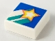 Lot ID: 211757091  Part No: 3070pb152  Name: Tile 1 x 1 with Star and Dark Turquoise Stripes on Blue Background Pattern