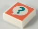 Lot ID: 357867521  Part No: 3070pb156  Name: Tile 1 x 1 with Dark Turquoise Question Mark in Speech Bubble on Coral Background Pattern