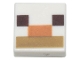 Part No: 3070pb182  Name: Tile 1 x 1 with Dark Brown Squares, Medium Nougat and Dark Tan Rectangles Pattern (Minecraft Alpaca / Llama Nose and Mouth)