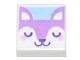 Part No: 3070pb187  Name: Tile 1 x 1 with Medium Lavender Dog Face with Dark Purple Closed Eyes, Nose, and Mouth Pattern