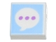Part No: 3070pb191  Name: Tile 1 x 1 with Medium Lavender Ellipsis in Speech Bubble on Bright Light Blue Background Pattern