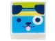 Part No: 3070pb240  Name: Tile 1 x 1 with Dark Azure Dog Head with Dark Blue Ears, Bright Pink Tongue, and Yellow Headband on Lime Background Pattern