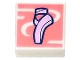 Part No: 3070pb244  Name: Tile 1 x 1 with Bright Pink Ballet Slipper on Coral Background with Stripes and Swirl Pattern