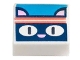 Part No: 3070pb253  Name: Tile 1 x 1 with Dark Blue Cat Head with Bright Pink Ears and Nose and Coral Headband on Dark Azure Background Pattern