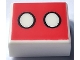 Part No: 3070pb254  Name: Tile 1 x 1 with 2 Ovals on Red Background Pattern