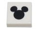 Lot ID: 411089246  Part No: 3070pb260  Name: Tile 1 x 1 with Black Mickey Mouse Head Silhouette Pattern