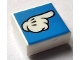 Part No: 3070pb262  Name: Tile 1 x 1 with White Pointing Glove with Black Outline on Blue Background Pattern